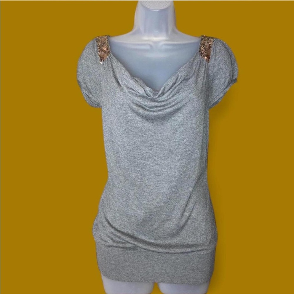 Express Cashmere Blend Sequined Top S